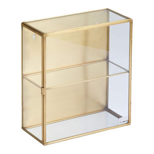 Organisateur de bijoux de luxe en métal et verre transparent avec bordure en laiton, vente en gros - Product Image 4