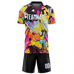 Conjunto de Uniforme de Fútbol Profesional Personalizado con Impresión, Camiseta y Pantalones Cortos de Talla Grande, Secado Rápido, Proveedor Mayorista - Product Image 1