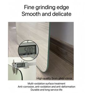 Specchio da Parete Rotondo di Alta Qualità in Vetro Argentato da 5mm, 60x15 Pollici, con Angoli Arrotondati per Soggiorno, Camera da Letto, Guardaroba, con Foro per Appendere - Product Image 4