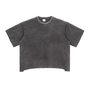 Custom Vintage Heavyweight Cotton Short Sleeve Acid Wash Printed <b>T</b> Shirts for Men with Boxy Design Plus Size Oversize Options - Product Image 1