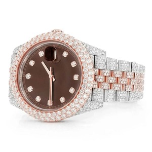 Reloj de Lujo con Esfera de Acero Inoxidable, Diamantes Moissanite, Estilo Hip Hop para Hombre y Mujer, Cristal de Cuarzo Disponible en India - Product Image 2