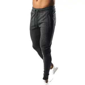 Custom blank plus size gym athletic joggers with zippers workout track pants black cotton pants men's fitness apparel sweatpants