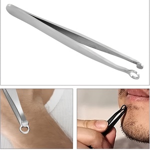 Professional Nose Hair <b>Removal</b> Tweezer Anti Slip Grip Manual Nose Hair Trimming <b>Tool</b> Eyebrow Tweezers Rounded Tip - Product Image 6