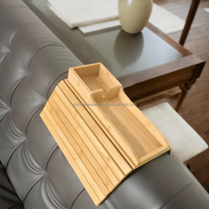 Bandeja Ajustable para Reposabrazos de Sofá de Madera Maciza con Forma Personalizada, Base Antideslizante, Panel Flexible Multifuncional para Cualquier Reposabrazos de Sofá - Product Image 2