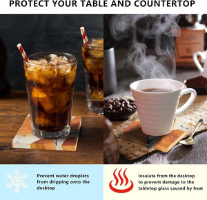 Resin Wood Tea Coasters Eco-Friendly Luxury Design Durable Surface Protection Smooth <b>Edges</b> Stylish for Modern Living Tea Coaster - Product Image 5