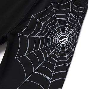 Lynx Mixed Martial Arts Long Sleeve Shirt And <b>Shorts</b> Set <b>Black</b> Spiderweb Print Moisture Wicking Athletic Wear For <b>Men</b> - Product Image 5