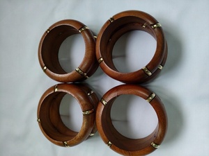 Natural Wood and Brass <b>Bangle</b> <b>Bracelet</b> Eco Friendly Handmade Fashion Accessory - Product Image 4
