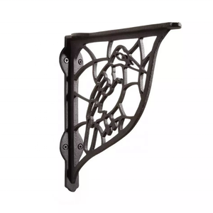 Black Iron <b>Shelf</b> Bracket with Bird Design Traditional Wall Support for Home Decor - Product Image 1
