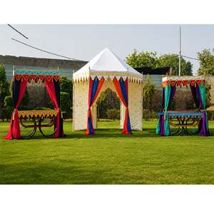 Contadores y carpas de comida de boda con tema indio, decoración de tienda única para eventos de boda al aire libre, nueva boda Rehdi, puesto y decoración de tienda - Product Image 1