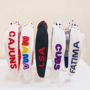 Name Beaded <b>Headbands</b> Indian Handcrafted Knotted Beaded Hairbands Name <b>Headbands</b> Rice Beaded <b>Headbands</b> - Product Image 6