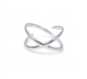 925 Sterling Silver Open Band <b>Ring</b> Minimalist <b>Plain</b> Stackable Statement Fashion Jewelry Wholesale for Women - Product Image 1