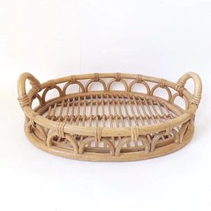 Magnifique plateau en rotin pour présenter des bijoux et objets décoratifs, prix compétitif, plateaux organisateurs décoratifs. - Product Image 1