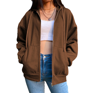 Sweat-shirts à capuche pour femmes, unis, brodés, de haute qualité, personnalisés, style hip-hop, avec impression de logo personnalisée - Product Image 1
