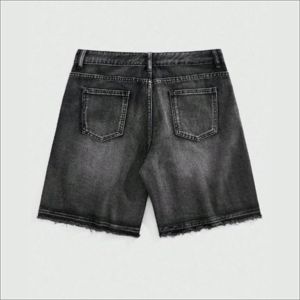 Shorts en jean unisexe style urbain avec strass, effet usé, pour l'été – Fabricant en gros de shorts tendance. - Product Image 2