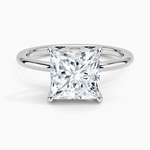 Bague BOJ 72 en argent 925, taille princesse, avec halo de pierres et griffes, solitaire diamant 2 carats, couleur D, VVS1, moissanite certifiée GRA, prix bas - Product Image 1