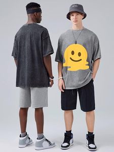 เสื้อยืดแขนสั้นผู้ชายแฟชั่นใหม่ปี 2024 แต่งลายปักโลโก้ด้านหน้า สไตล์สตรีทแวร์ ผ้าฝ้าย 100% เป็นมิตรต่อสิ่งแวดล้อม - Product Image 3