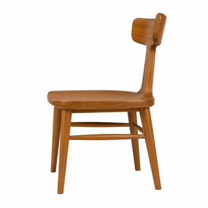 Luxury Scandinavian Solid Teak Wood Dining <b>Chair</b> Sculpted Center <b>Back</b> <b>Support</b> | Modern Handcrafted Eco-Friendly Dining Hotel - Product Image 3