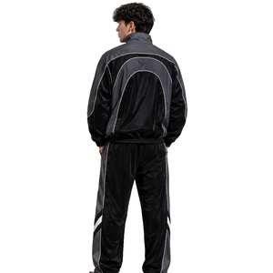 <b>Mens</b> Printed Streetwear Nylon Tracksuit Lightweight Water Resistant Full Zip <b>Jacket</b> Jogger Set Breathable Running Sports - Product Image 5