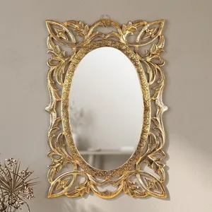 Aluminium Frame Wall <b>Mirror</b> Golden Finish <b>Vintage</b> Decorative <b>Mirror</b> for Bedroom Living Room Hallway Home Decor Wall Mount <b>Mirror</b> - Product Image 2
