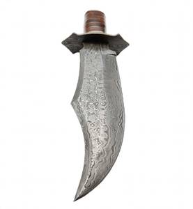 Outil utilitaire robuste en acier damas sur mesure avec manche en bois dur naturel et anneau de protection en laiton - Product Image 3