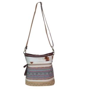 Bolso Bandolera de Lona y Cuero Tejido a Mano, Estilo Boho Vintage, con Remaches, Correa Única, Hecho a Mano, para Viajes y Uso Diario - Product Image 1