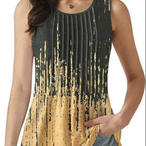 Camisetas sin mangas de verano para mujer 2025, con botones frontales, ajuste holgado informal, poliéster/algodón, para vacaciones en la playa, venta al por mayor - Product Image 4