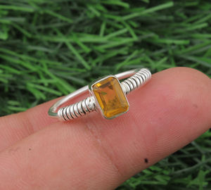 Anillo de Plata de Ley 925 con Turquesa Natural, Joyería de Piedra Natalicia de Noviembre, Anillo de Boda de Turquesa con Corte Brillante para Mujer, Venta al por Mayor - Product Image 5