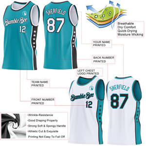 Ensemble d'uniformes de basketball réversibles au design le plus récent, maillot et short en mesh à séchage rapide, tenue d'entraînement personnalisée pour équipe, fournisseur OEM/ODM - Product Image 3