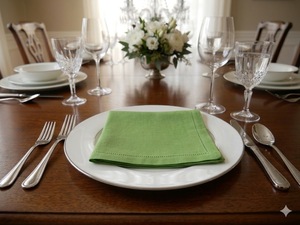 Brown <b>Linen</b> <b>Cloth</b> Napkin Embroidered Hem Square Dinner Napery Reusable <b>Table</b> <b>Linen</b> for Wedding Dining - Product Image 5