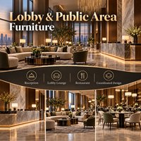Ensemble de meubles pour hôtel 5 étoiles, solution de mobilier sur mesure OEM/ODM pour chambre d'hôtes, hall, restaurant, réception
