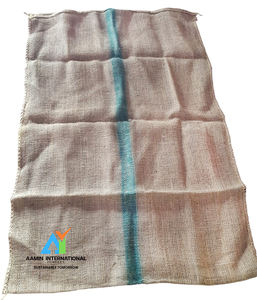 Sac de jute recyclable à rayures en sergé B de qualité alimentaire biodégradable, emballage textile jetable réutilisable durable et écologique - Product Image 1