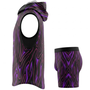 Custom Purple Yellow Basketball Jersey Set Hooded Tank Top Shorts Sublimated Moisture Wicking Unisex Adult Athletic Wear - Product Image 6