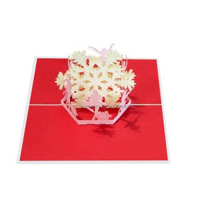 Carte de vœux 3D pop-up de Noël, style flocons de neige, faite à la main, avec enveloppe, cartes de vœux 3D pour occasions spéciales - Product Image 1