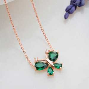 Hallmark Rhodium Plated Silver Dragonfly Necklace with Green Zircon and Pearl - Product Image 3