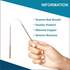 Previene el mal aliento, mejora el sabor, flexible, ligero, de cobre puro, extremos curvos para un agarre firme, cuidado bucal completo para adultos - Product Image 2