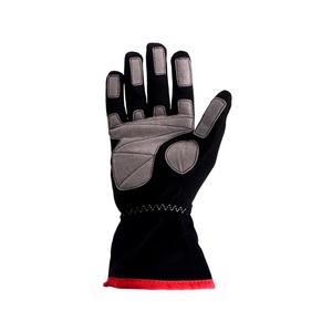 Gants de course d'hiver à doigts entiers, imperméables, antidérapants, avec revêtement en polyuréthane, pour extérieur, unisexe, fermeture auto-agrippante, noir avec bordure rouge - Product Image 3