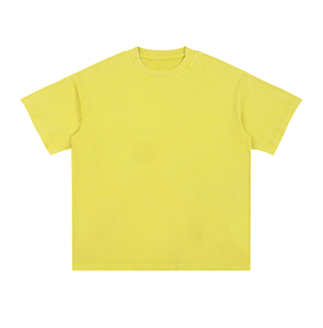 เสื้อยืดโอเวอร์ไซส์ผ้าฝ้ายฟอกทรงหลวมสไตล์สตรีทแวร์ แขนสั้นทรงหลวมไหล่ตก  ปักโลโก้ได้ตามต้องการ - Product Image 3
