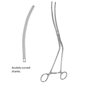 Pinzas abdominales para aorta ZANGER con vástago acutamente curvado de 9.5in (24.1cm) y 12.25in (31cm) ZETOMEDPRO - Product Image 1