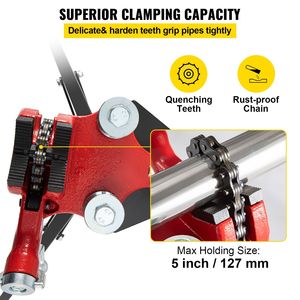 Portable Folding Steel Legs Chain Vise <b>Stand</b> 1/8\"-5\" <b>Pipe</b> Capacity 36.4\" Length Tripod <b>Pipe</b> Chain Vise Grabbing S for Tube - Product Image 2
