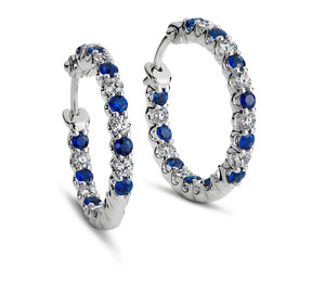 Boucles d'oreilles créoles en or 18 carats inspirées des guirlandes, avec diamants de laboratoire - Product Image 1