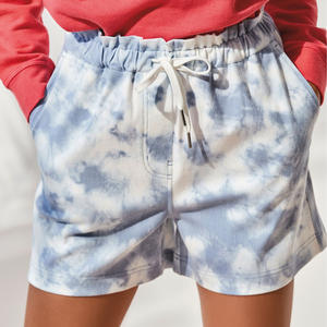 กางเกงขาสั้นผู้หญิงลายมัดย้อม ขายส่งจากโรงงานโดยตรง ราคาถูก รับผลิตตามสั่ง (OEM) พิมพ์ลายเต็มตัว ดีไซน์ตามต้องการ รุ่นปี 2026 - Product Image 5