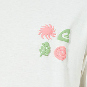 T-shirt blanc à manches courtes pour homme, imprimé floral, décontracté, été, en popeline de coton, avec logo sur le devant - Product Image 5