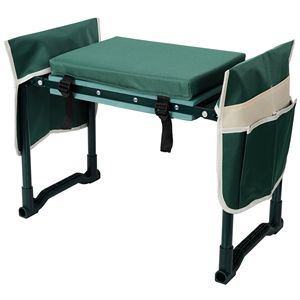 Panca Pieghevole Grande da Giardino con 2 Tasche Porta Attrezzi Gratuite, Cuscino Extra Morbido in Schiuma EVA, Sedie da Giardino Più Larghe - Product Image 1
