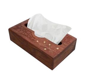 Caja de pañuelos de madera tallada a mano para el hogar, la oficina y el coche, dispensador de servilletas hecho a mano, accesorio moderno para la decoración del hogar - Product Image 1