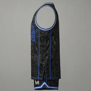 MALUZA Ensemble de maillot de basket-ball en maille respirant grande taille de haute qualité pour l'été, style streetwear, avec motif graffiti personnalisé - Product Image 4