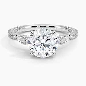 Anillo BOJ 080 con Corte Redondo, Plata 925, Halo de Diamantes, Anillo Solitario con Piedra de 2ct, Color D, VVS1, Moissanita, Certificado GRA, Precio Bajo - Product Image 1