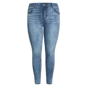 กางเกงยีนส์เอวสูงทรงใหม่สำหรับสาวๆ ผู้หญิง ทรงสลิมฟิต ทรงดินสอ ผ้ายีนส์ระบายอากาศได้ดี - Product Image 3