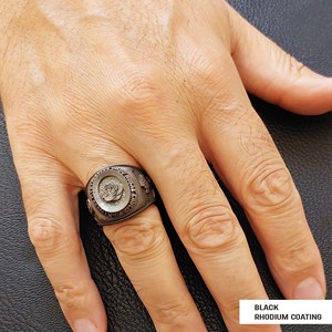 Anillo de Graduación Universitario BOJ RCJ Ring 021 Personalizado con Diamantes Plateados, Unisex, para Regalo en Fiestas y Ocasiones Especiales, Precio Bajo - Product Image 5