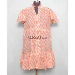 Nuevo Vestido Corto de Playa con Estampado Floral, 100% Algodón Puro, Largo hasta la Rodilla, para Mujer, para el Verano - Product Image 2