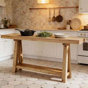 Mesa Consola de Madera Maciza con Estante de Entrada para Sala de Estar, Pasillo y Uso junto al Sofá - Product Image 1